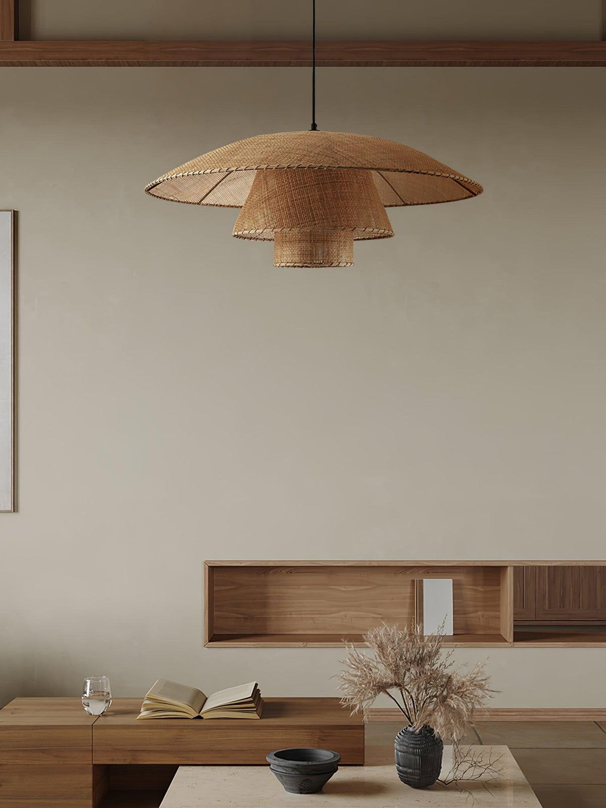 Arixu Rattan Vintage Pendelleuchte