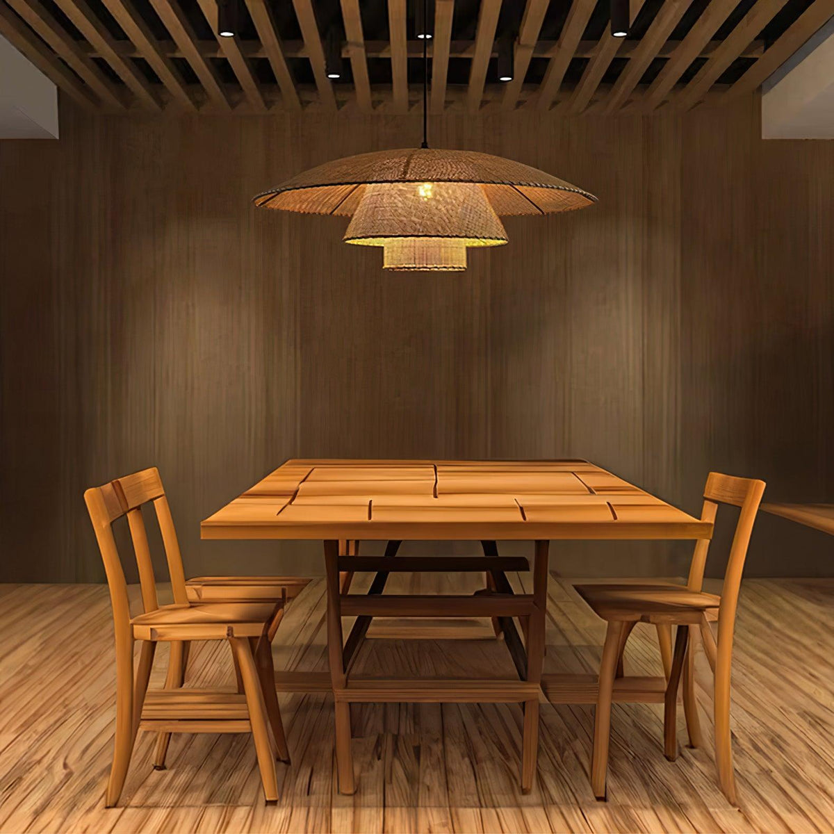 Arixu Rattan Vintage Pendelleuchte