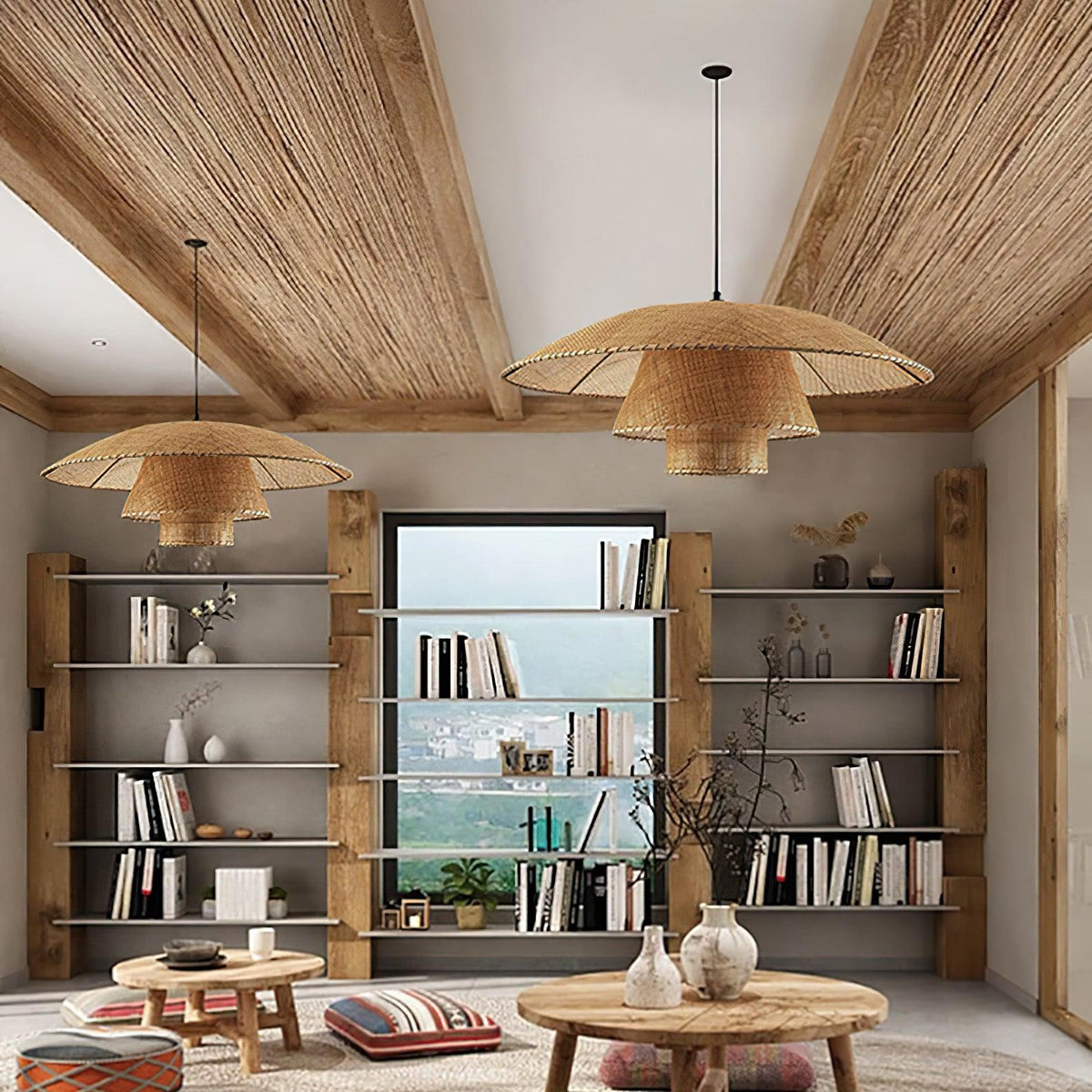 Arixu Rattan Vintage Pendelleuchte