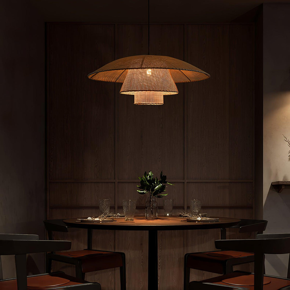 Arixu Rattan Vintage Pendelleuchte