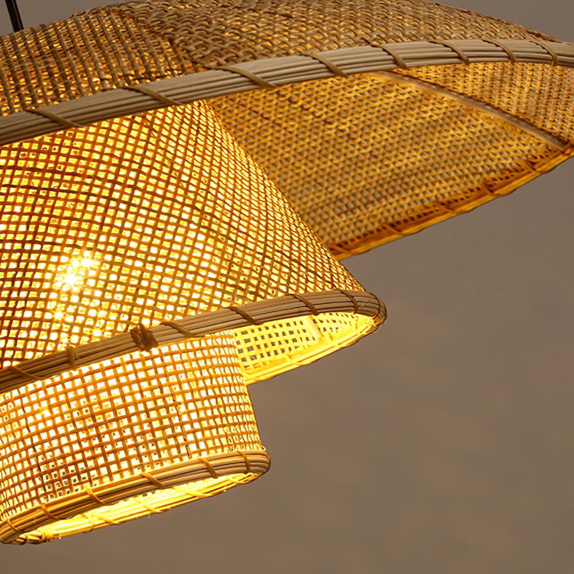 Arixu Rattan Vintage Pendelleuchte