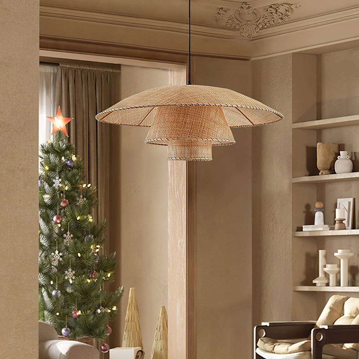 Arixu Rattan Vintage Pendelleuchte