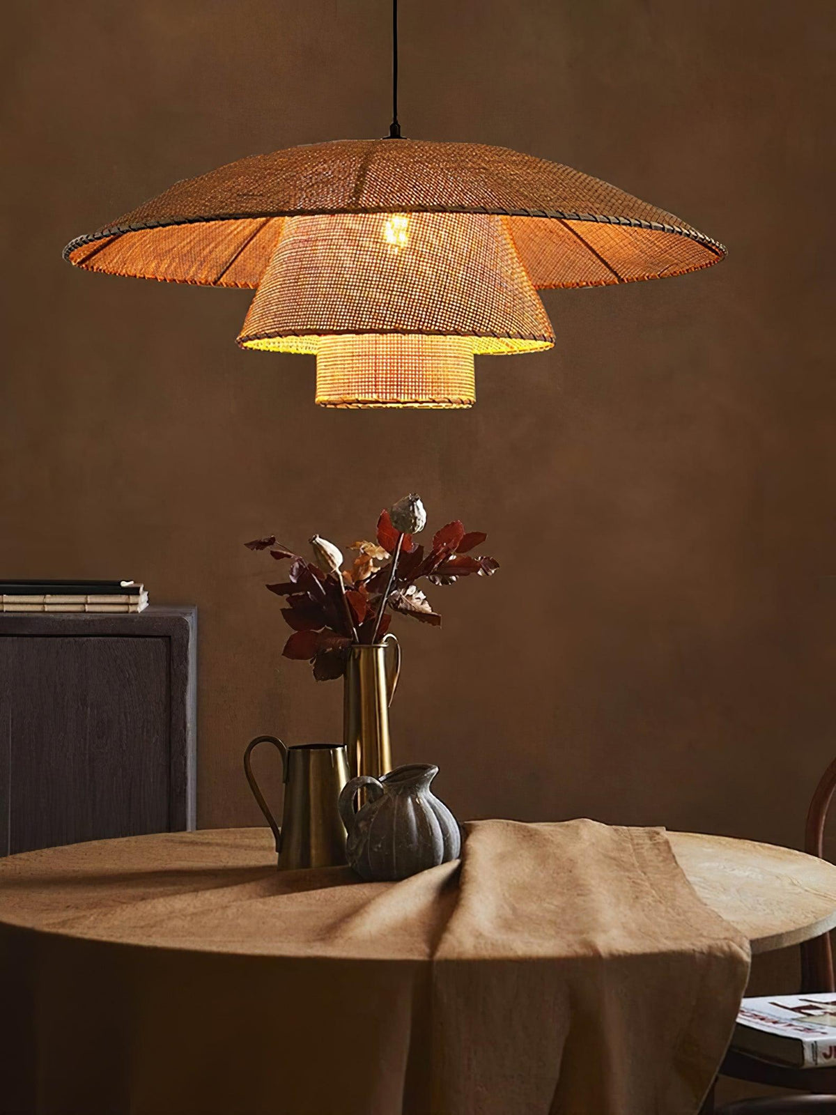 Arixu Rattan Vintage Pendelleuchte