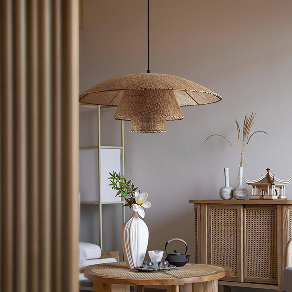 Arixu Rattan Vintage Pendelleuchte