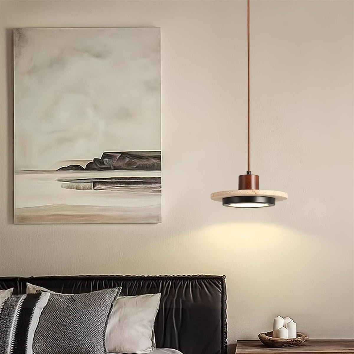 Valen Travertin-Pendelleuchte mit LED