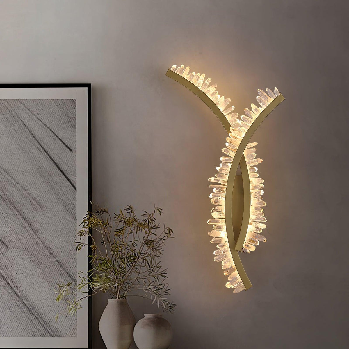 Celo Premium zeitgenössische Kunst-Kristall-Wandleuchte
