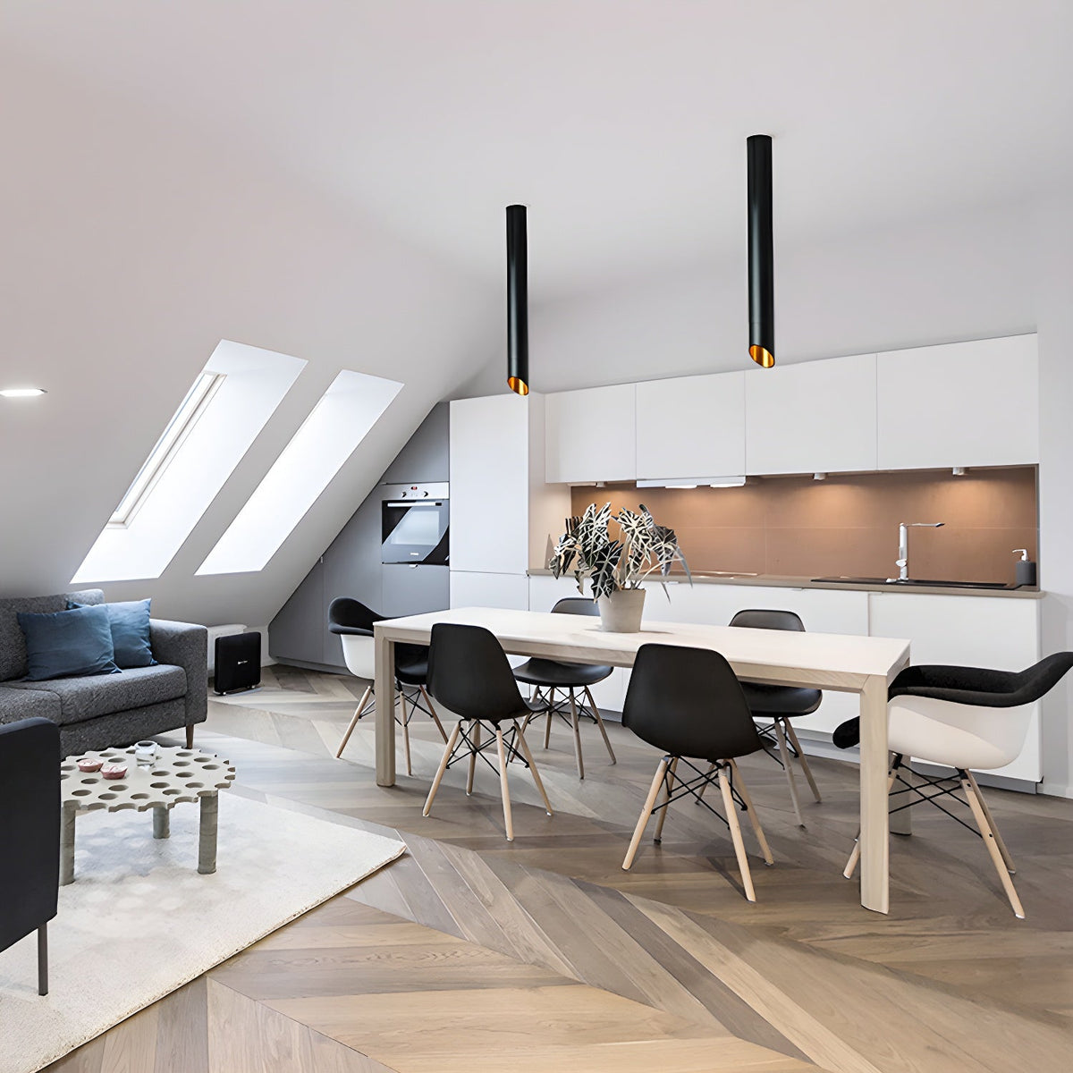 Mirinel zeitgenössische minimalistische Tuben-Deckenleuchte nach unten