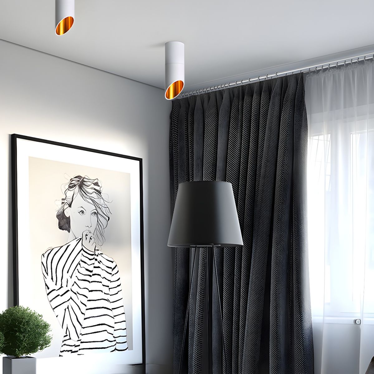 Mirinel zeitgenössische minimalistische Tuben-Deckenleuchte nach unten