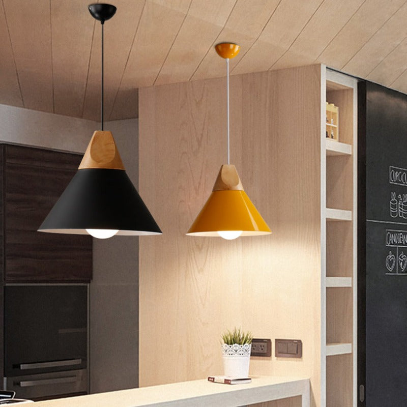 Valentina Modern LED Pendelleuchte Holz Metall Wohnzimmer Schlafzimmer