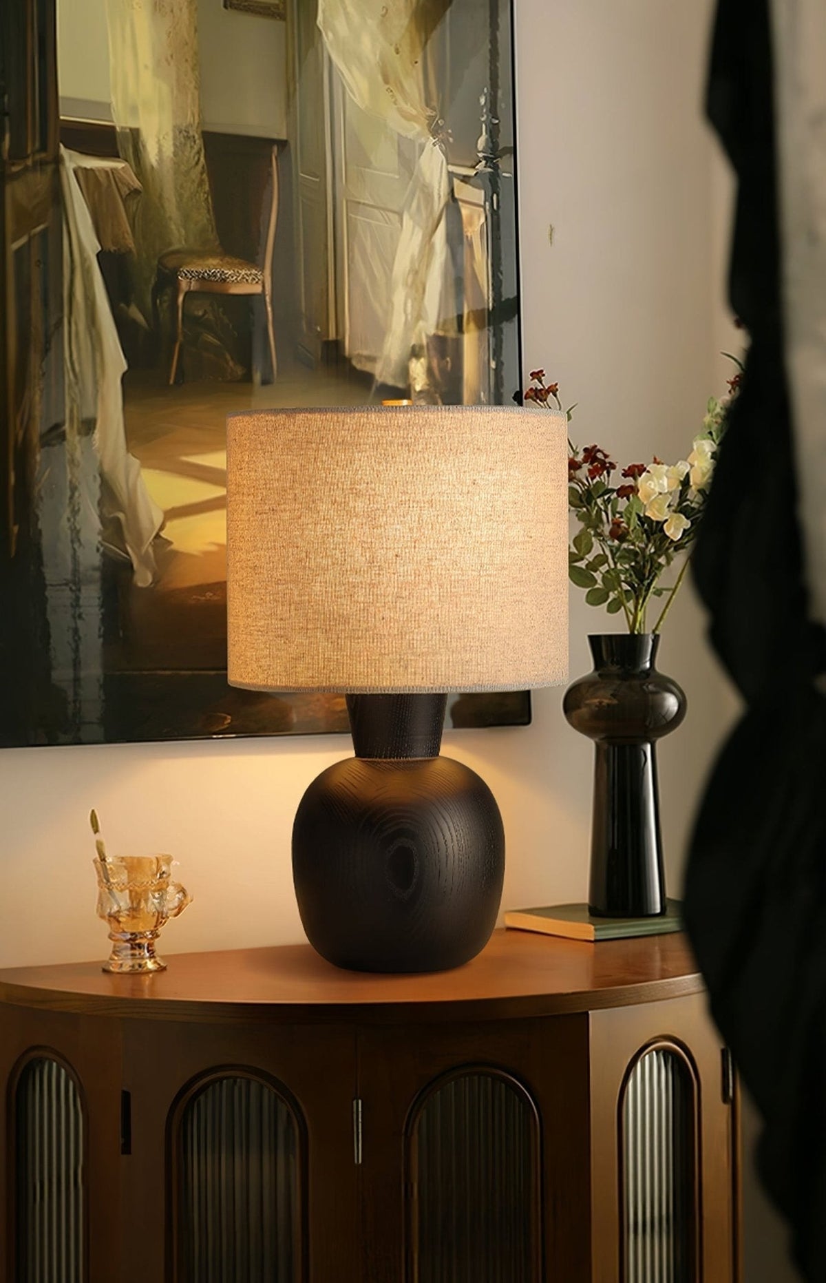 Joan Minimalistische Tischleuchte aus Holz
