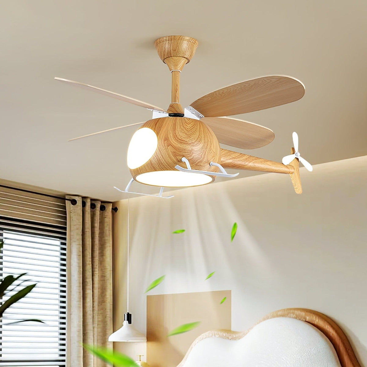 Aviara Moderner Holzbreeze-Kinder-Deckenventilator mit Beleuchtung