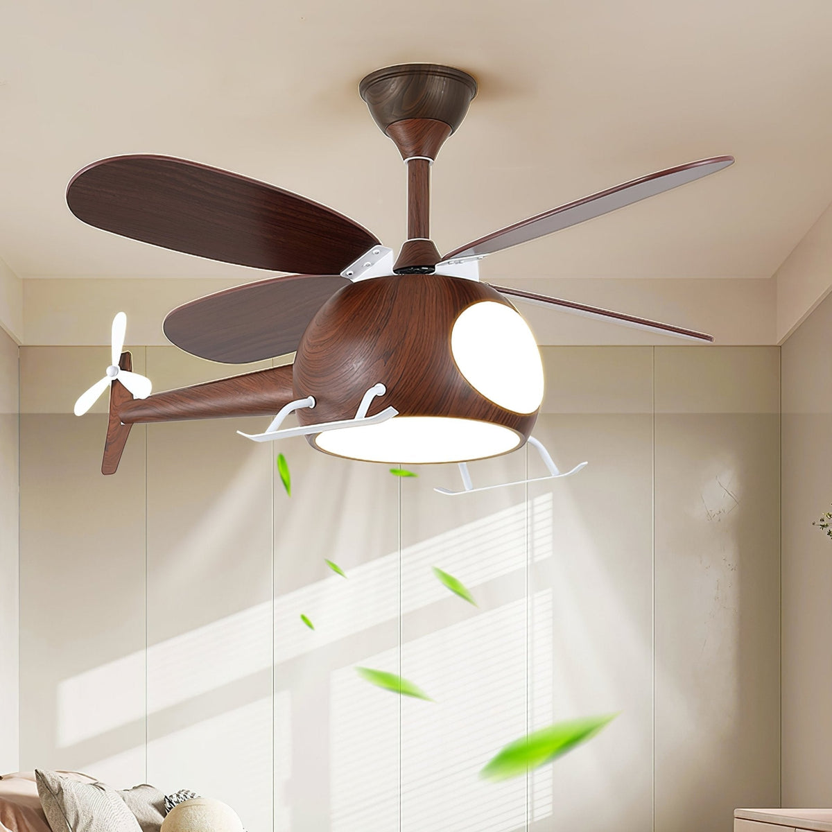Aviara Moderner Holzbreeze-Kinder-Deckenventilator mit Beleuchtung