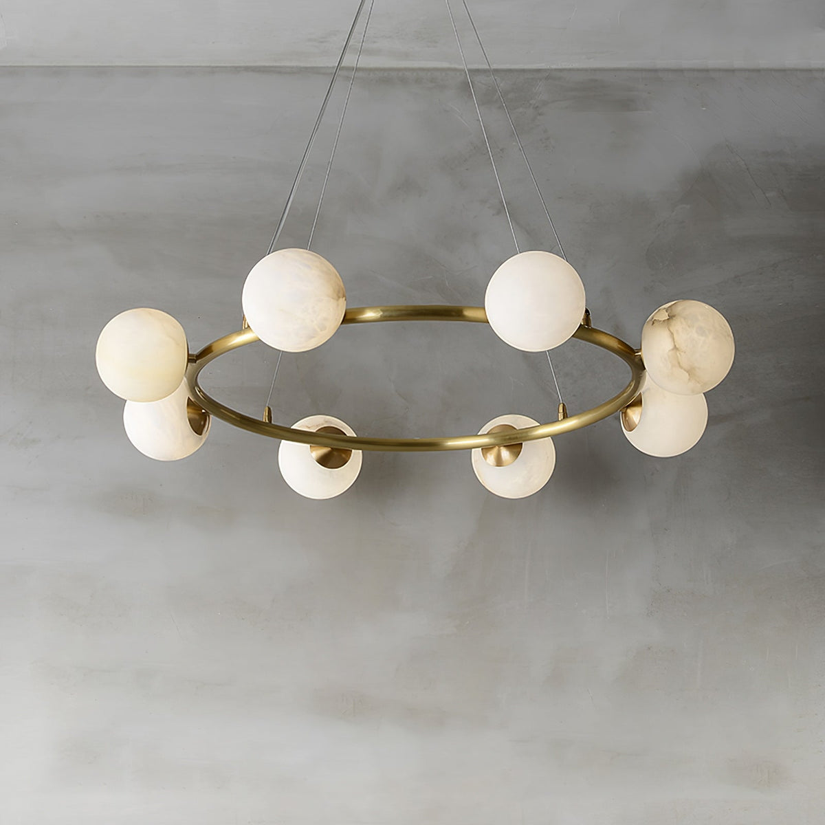 Helix Kronleuchter aus Alabaster mit Kugeln