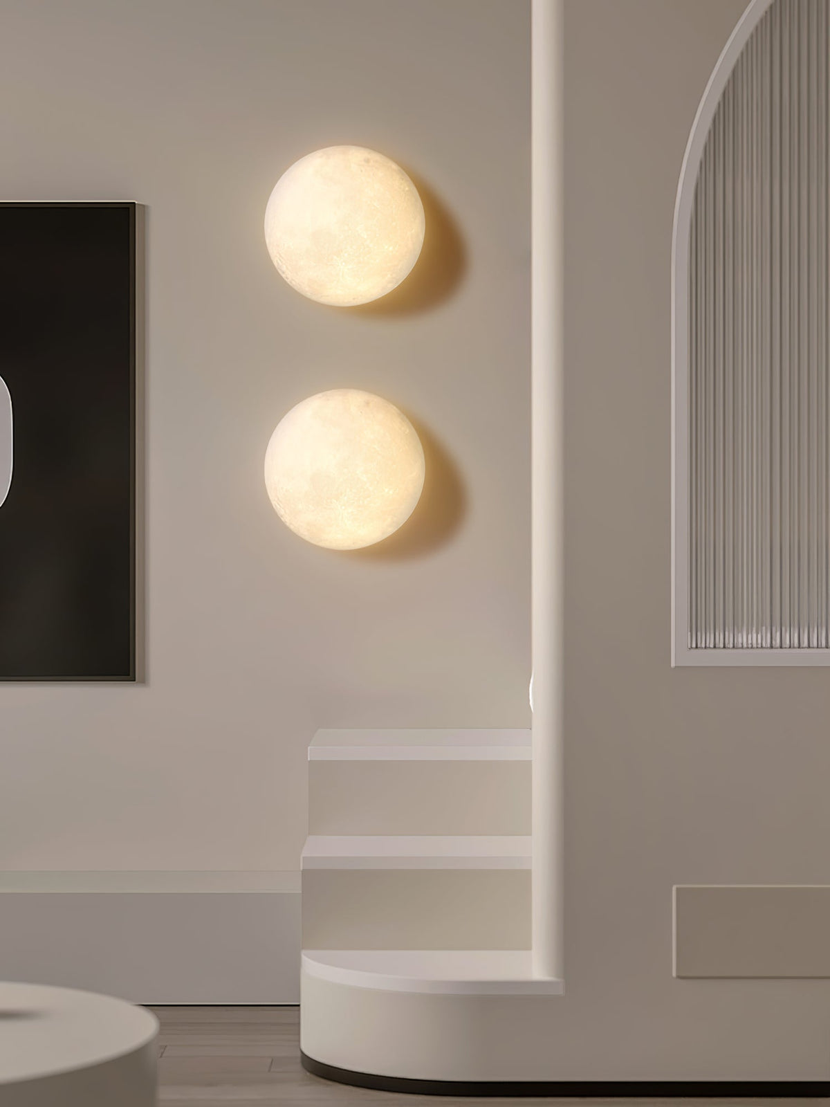 Brivel zeitgenössische Kunst Mond 3D Kunststoff-Wandleuchte