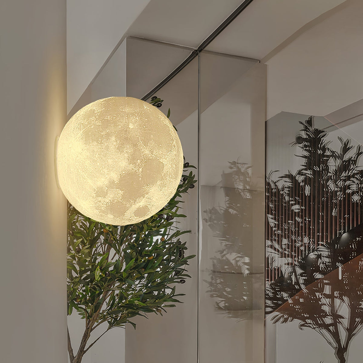 Brivel zeitgenössische Kunst Mond 3D Kunststoff-Wandleuchte