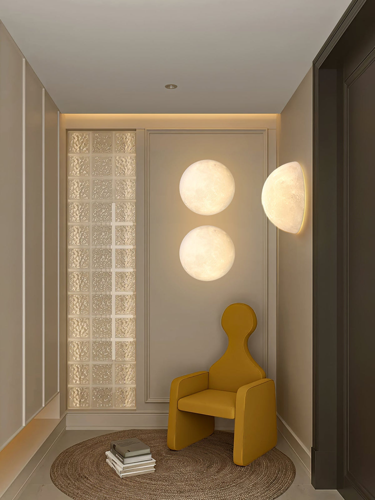 Brivel zeitgenössische Kunst Mond 3D Kunststoff-Wandleuchte