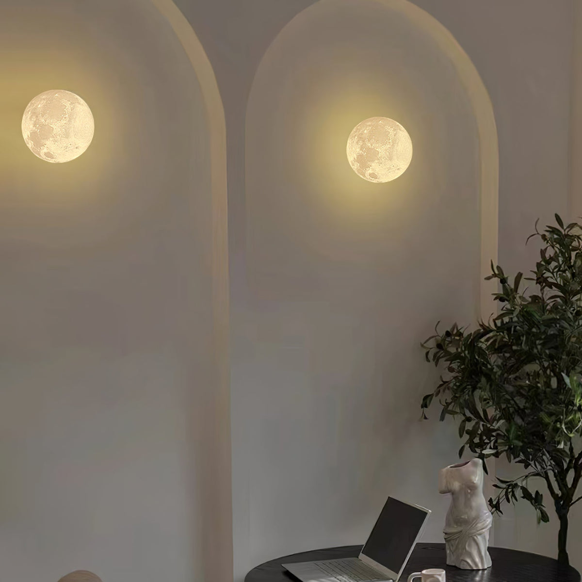 Brivel zeitgenössische Kunst Mond 3D Kunststoff-Wandleuchte