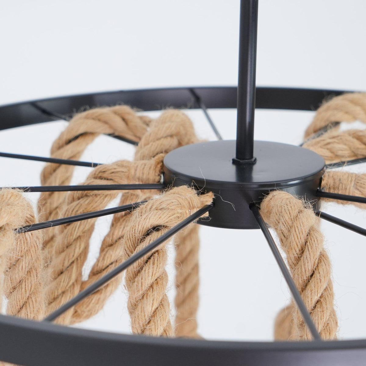 Soluaine Kronleuchter aus Hanfseil Industrial Six Head