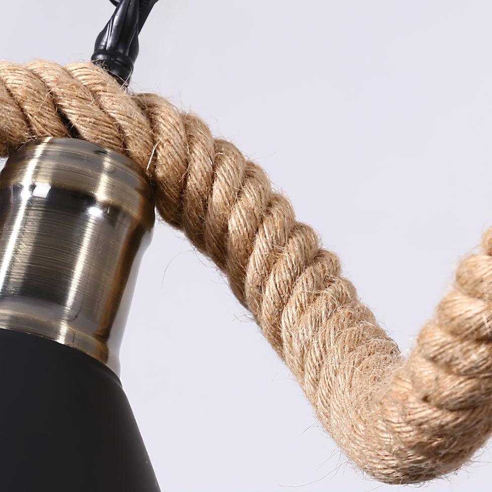 Novien Kronleuchter aus Hanfseil im industriellen Runddesign
