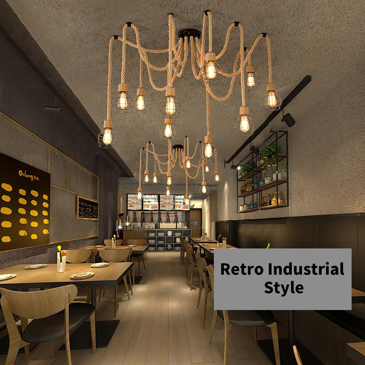 Arianissa Kronleuchter Hanfseil Industrie Retro