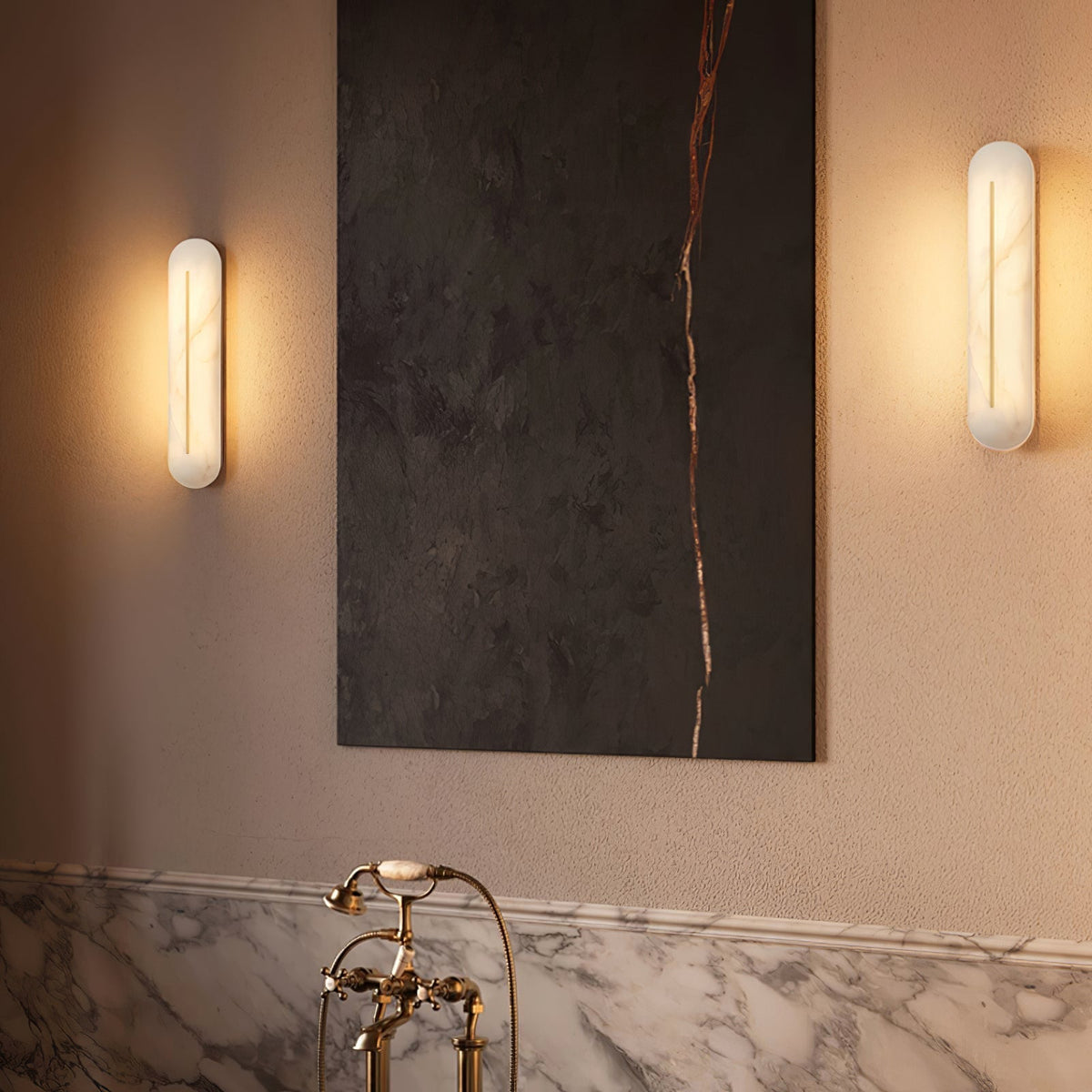 Armaryra Oblong Alabaster-Wandleuchte