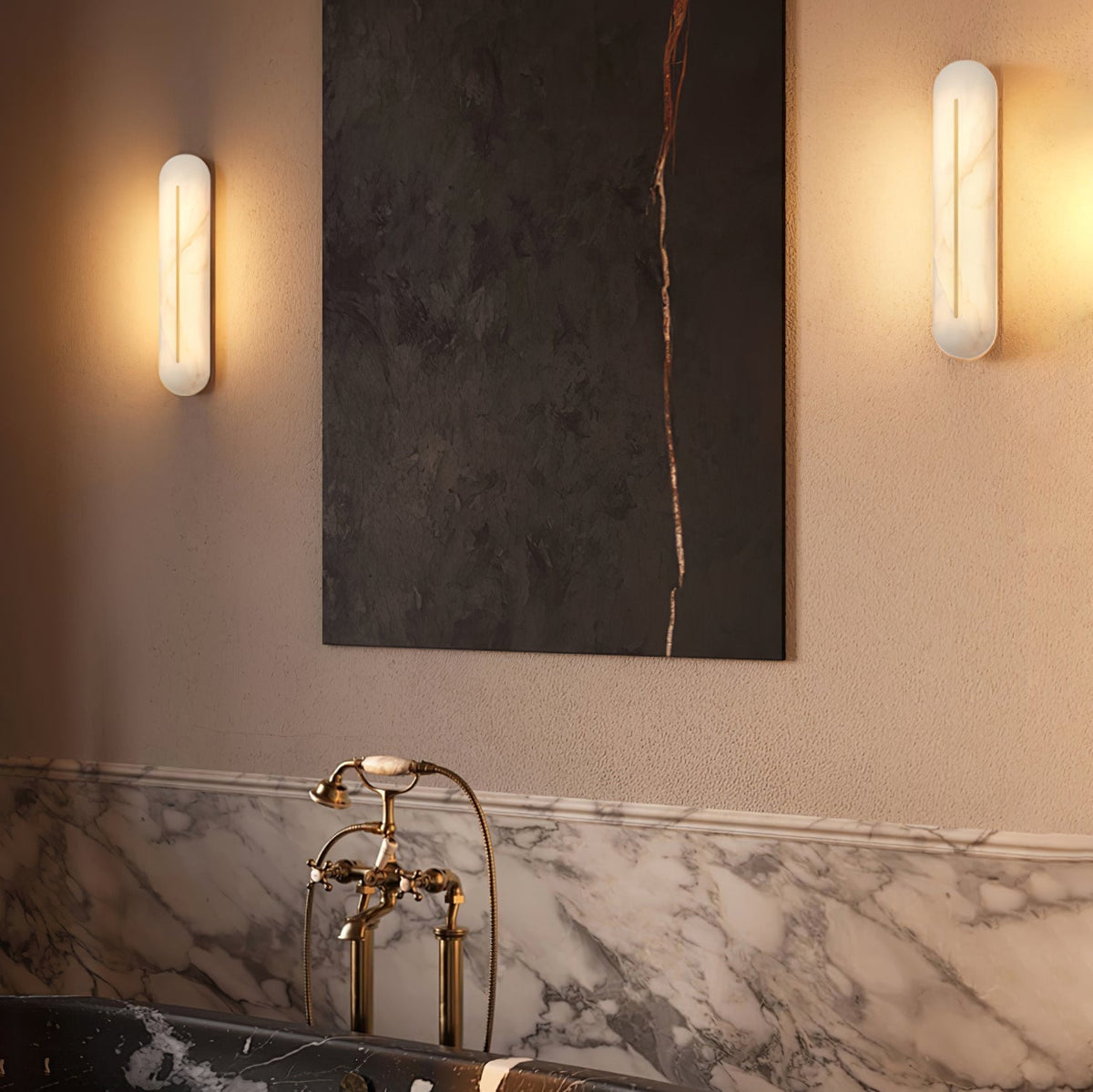 Armaryra Oblong Alabaster-Wandleuchte