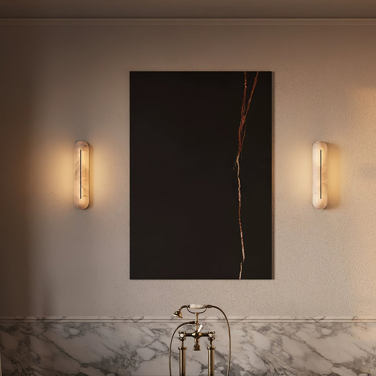 Armaryra Oblong Alabaster-Wandleuchte