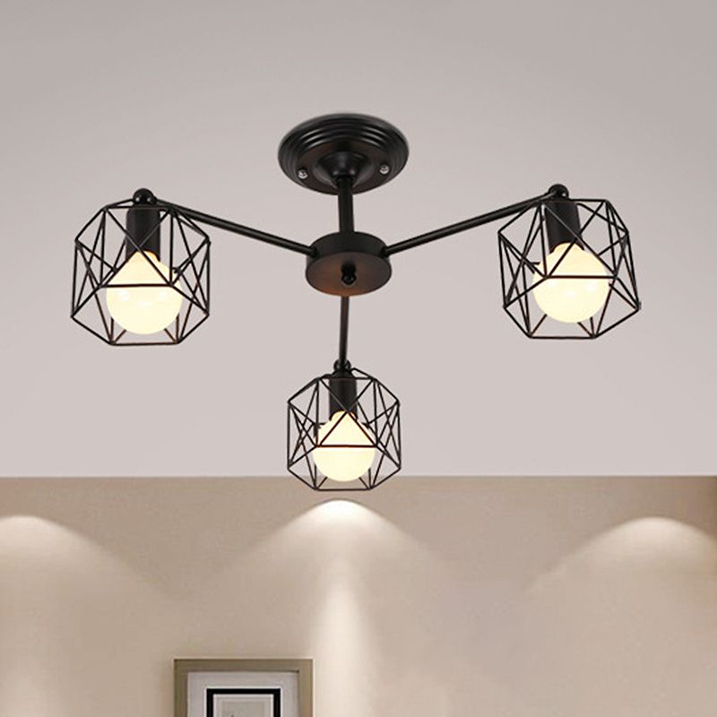 Arisha Modern LED Deckenleuchte Schwarz Schlaf/Wohnzimmer Metall