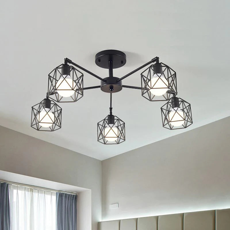 Arisha Modern LED Deckenleuchte Schwarz Schlaf/Wohnzimmer Metall