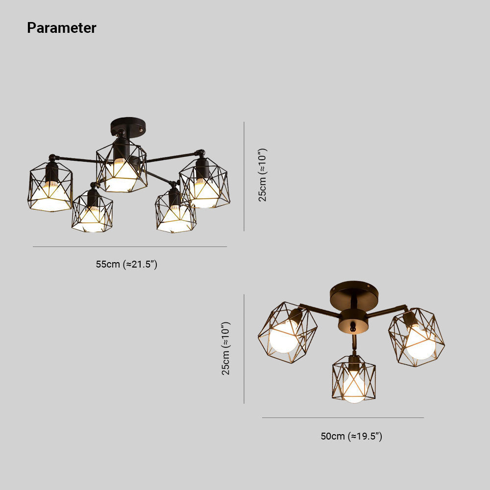 Arisha Modern LED Deckenleuchte Schwarz Schlaf/Wohnzimmer Metall
