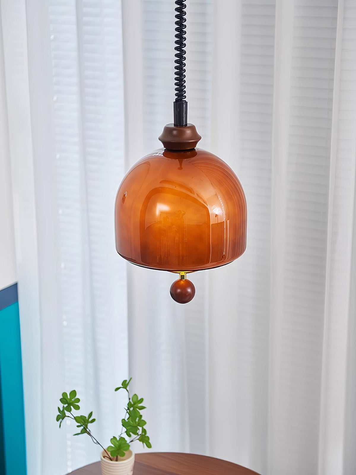 Elveise Minimalistische Pendelleuchte aus Holz in Dunkelwalnuss und Dunkelbraun