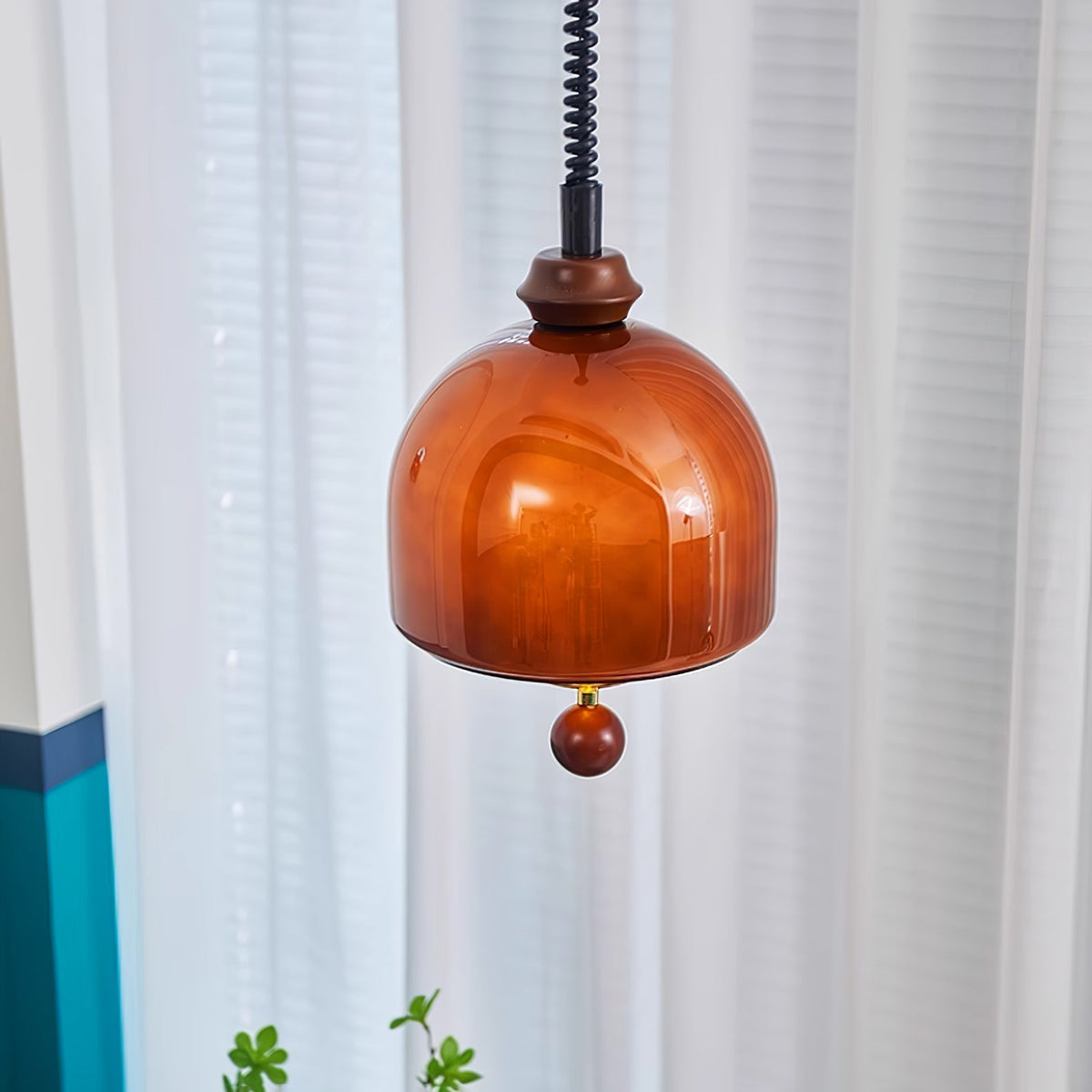 Elveise Minimalistische Pendelleuchte aus Holz in Dunkelwalnuss und Dunkelbraun