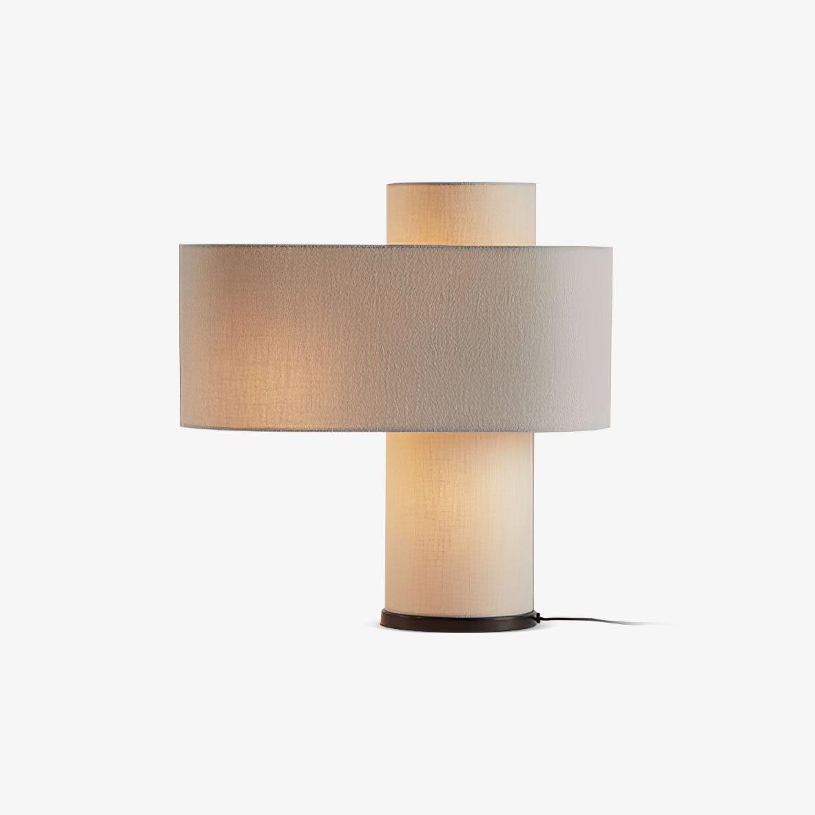 Eurvenil Minimalistische Tischleuchte aus Stoff in Beige