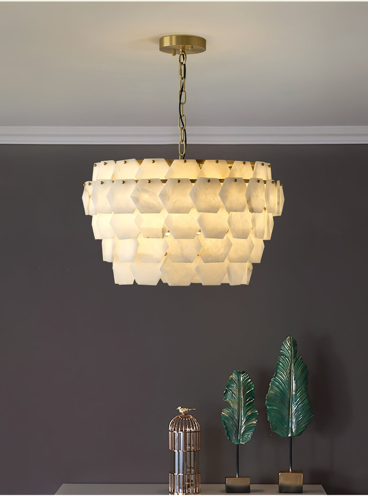 Evenaris Honigwaben-Alabaster-Kronleuchter