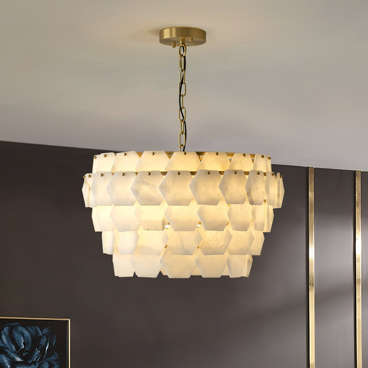 Evenaris Honigwaben-Alabaster-Kronleuchter