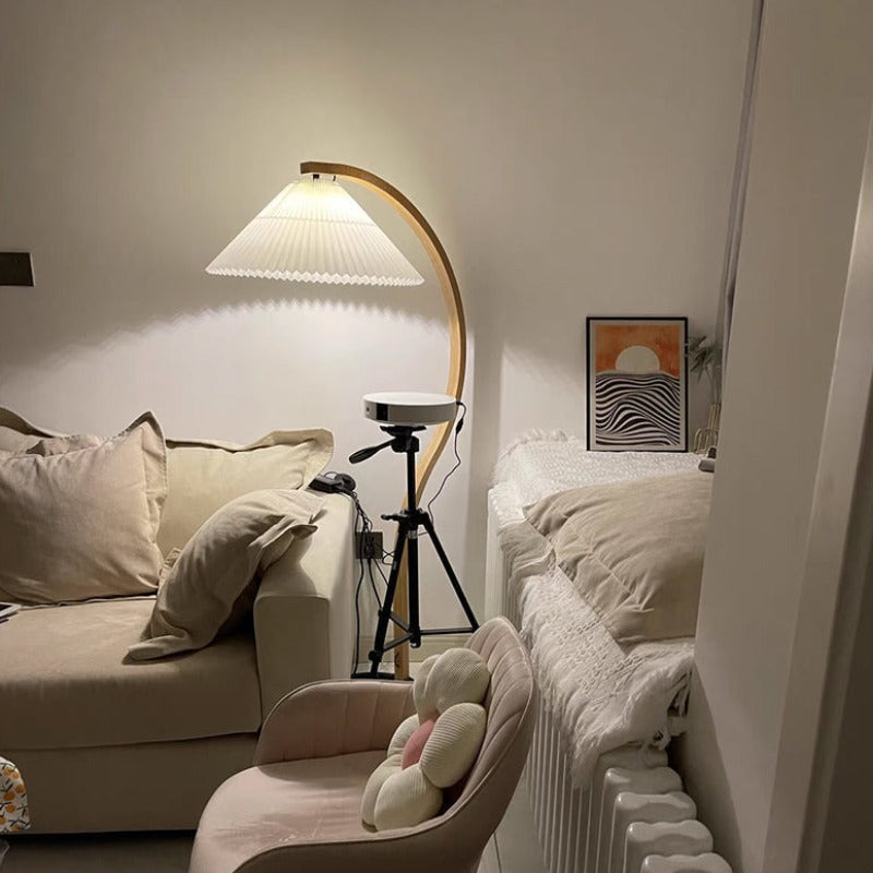 Muto Einzigartige LED Stehlampe Holz Metall Wohnzimmer