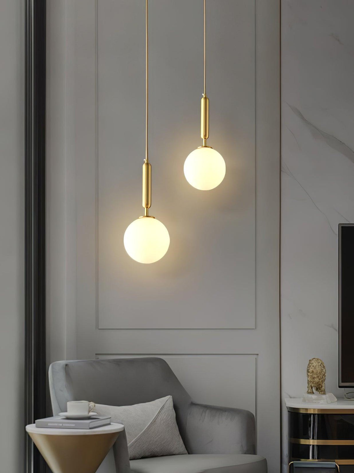 Orbita Minimalistische Messing-Pendelleuchte
