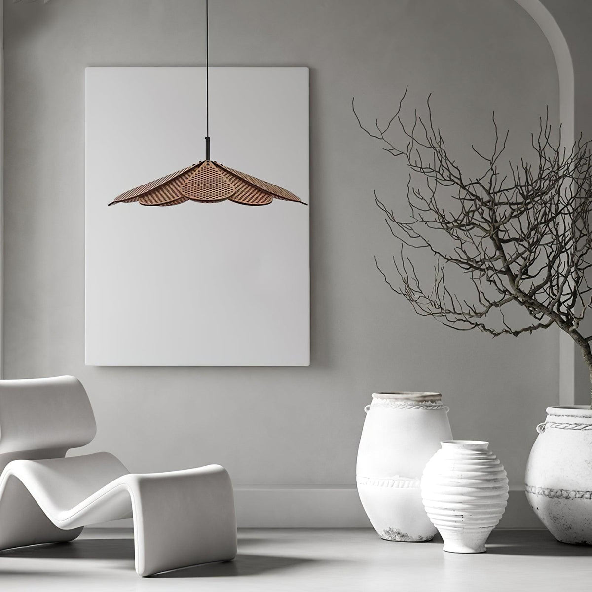 Zevarus Pendelleuchte im nordischen Wabi-Sabi-Stil aus Holz