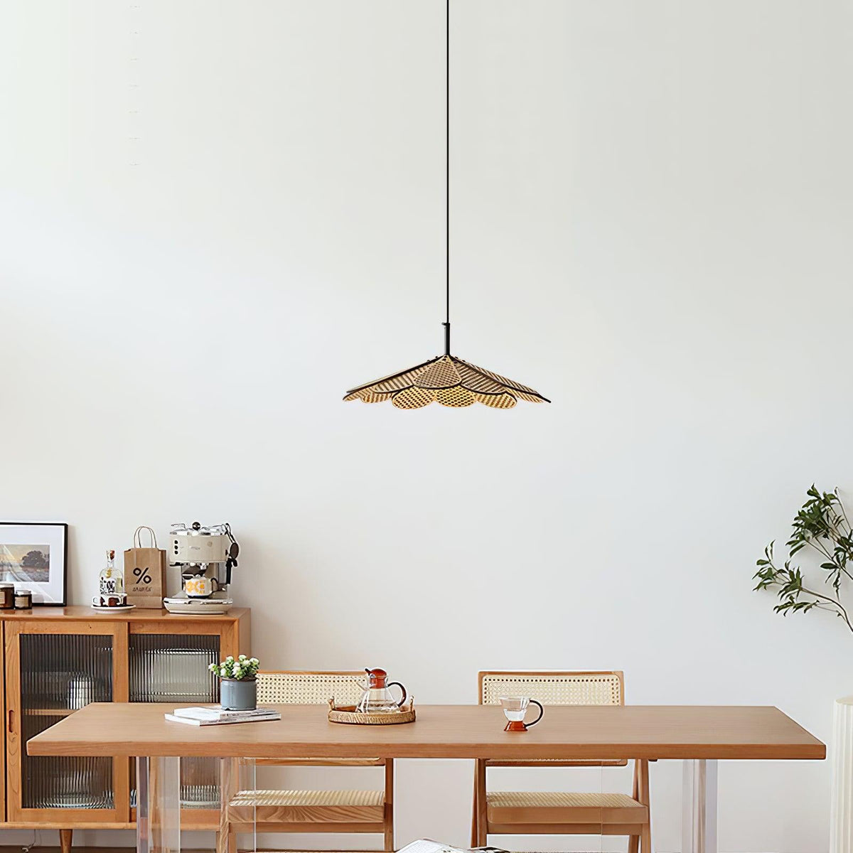 Zevarus Pendelleuchte im nordischen Wabi-Sabi-Stil aus Holz