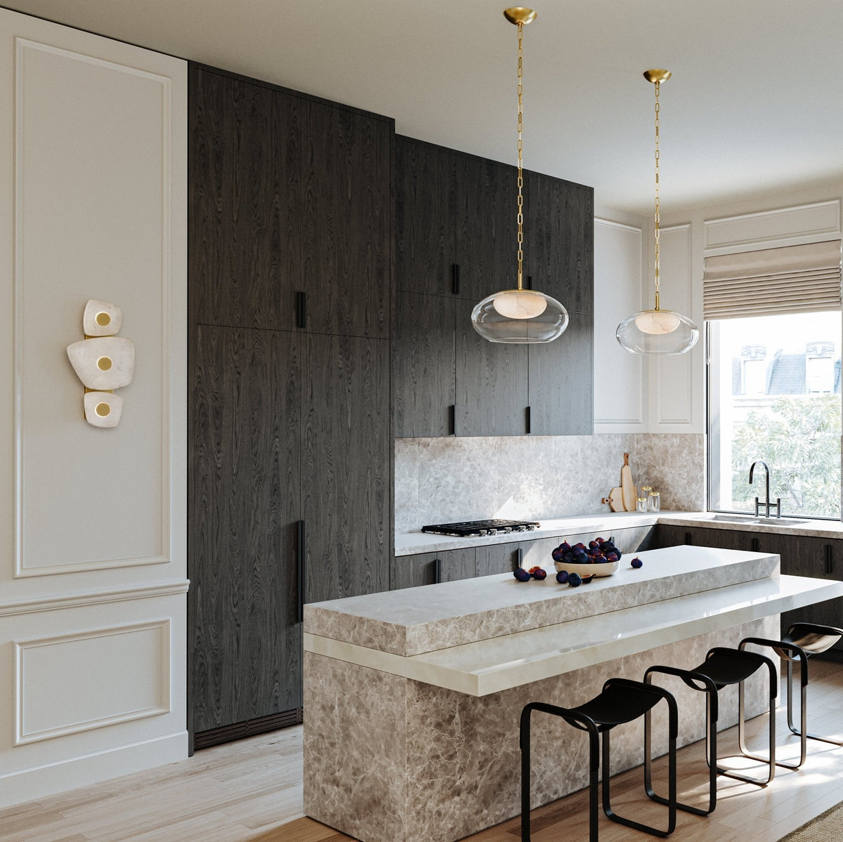 Fylsa asymmetrische Wandleuchte aus Alabaster