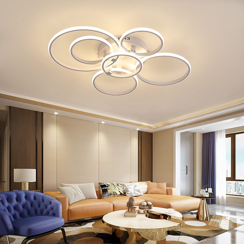 Arisha Design LED Deckenleuchte Weiß/Schwarz Wohn/Esszimmer Metall mit der Fernbedienung