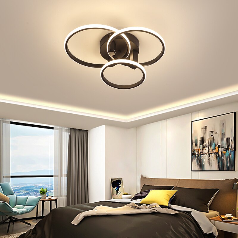 Arisha Design LED Deckenleuchte Weiß/Schwarz Wohn/Esszimmer Metall mit der Fernbedienung