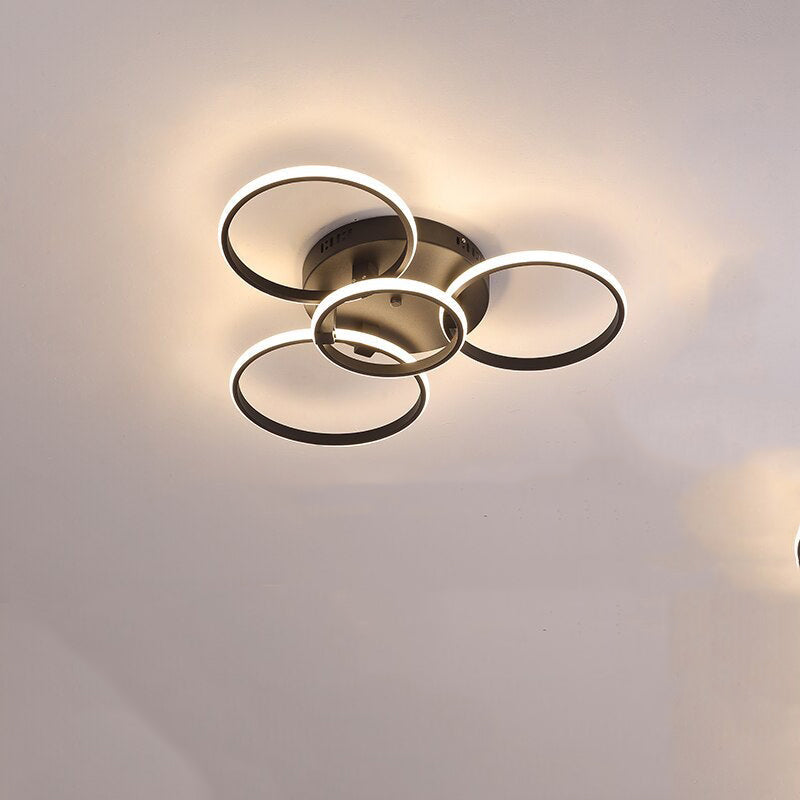 Arisha Design LED Deckenleuchte Weiß/Schwarz Wohn/Esszimmer Metall mit der Fernbedienung