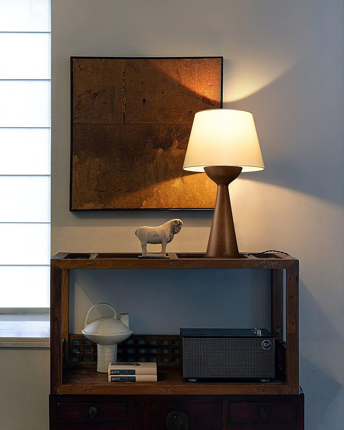 Tempo Vintage Holz-Tischlampe