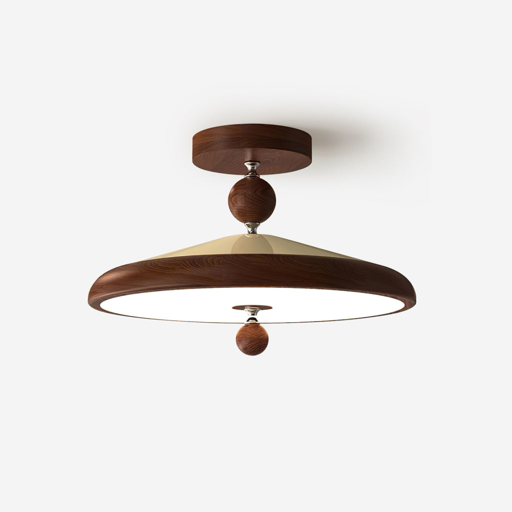 Sorvian Deckenleuchte Holzrahmen rund Mid-Century