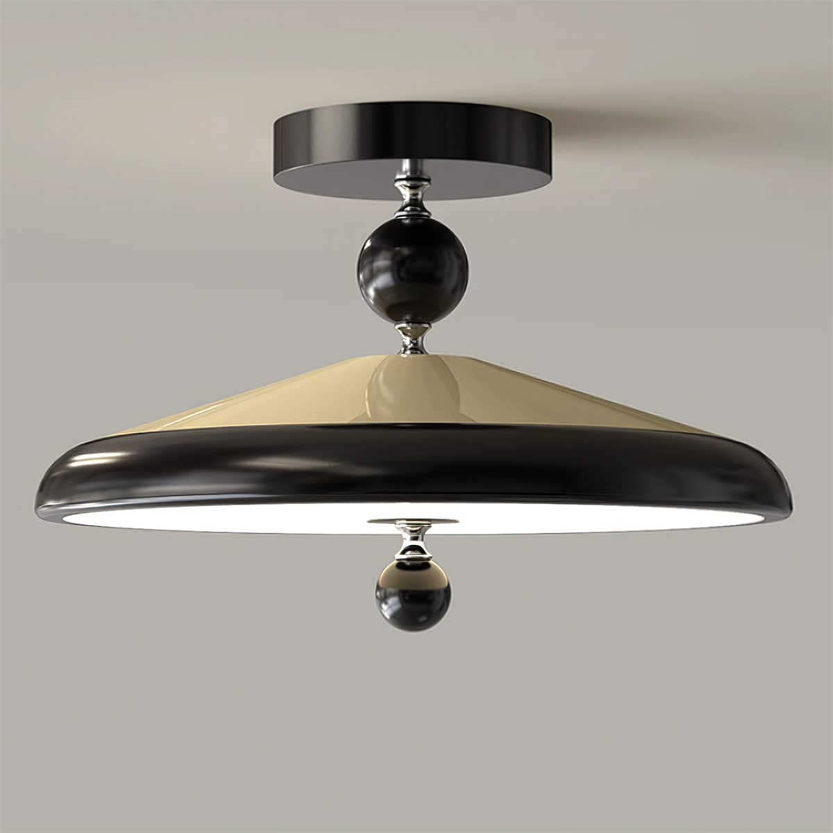 Sorvian Deckenleuchte Holzrahmen rund Mid-Century