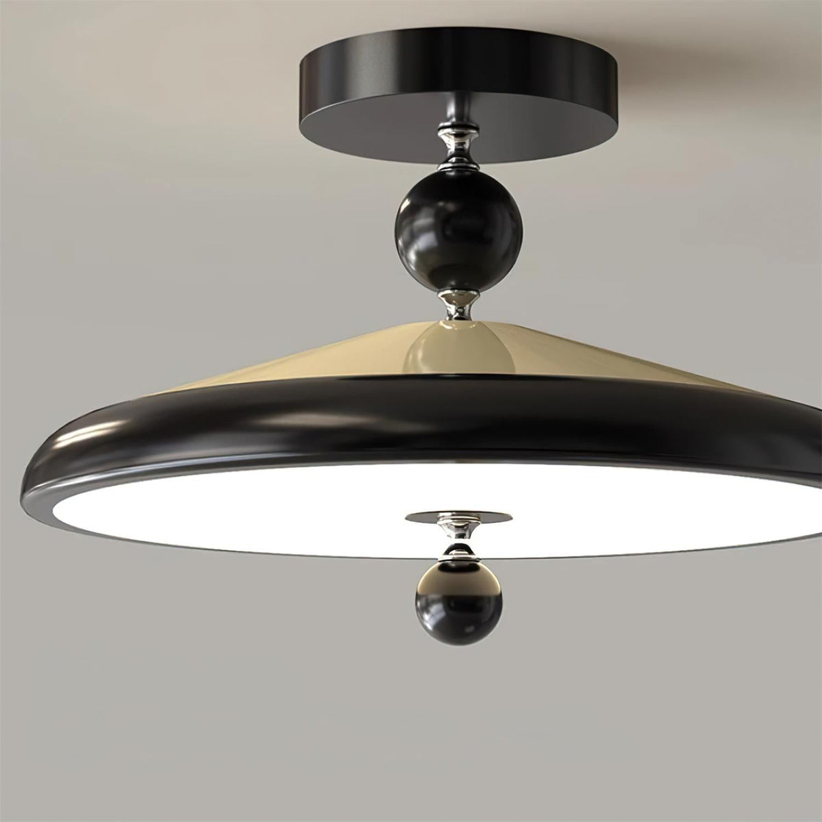 Sorvian Deckenleuchte Holzrahmen rund Mid-Century