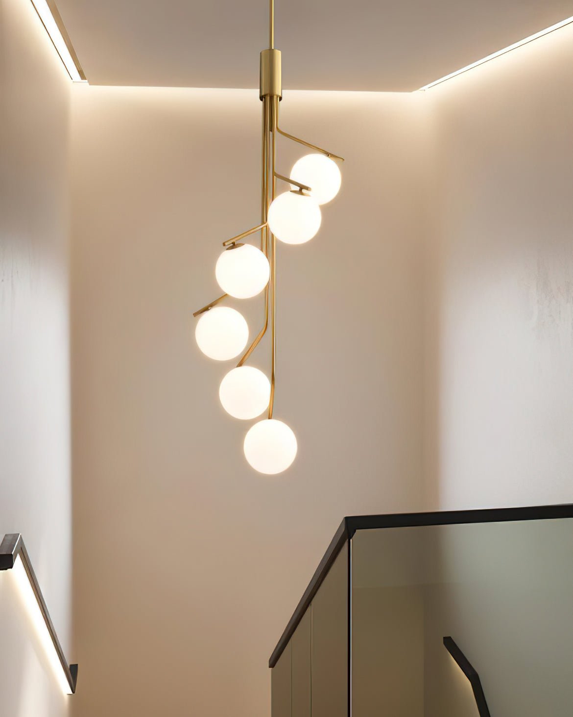 Solivine Kronleuchter Gold Ast Kugel LED