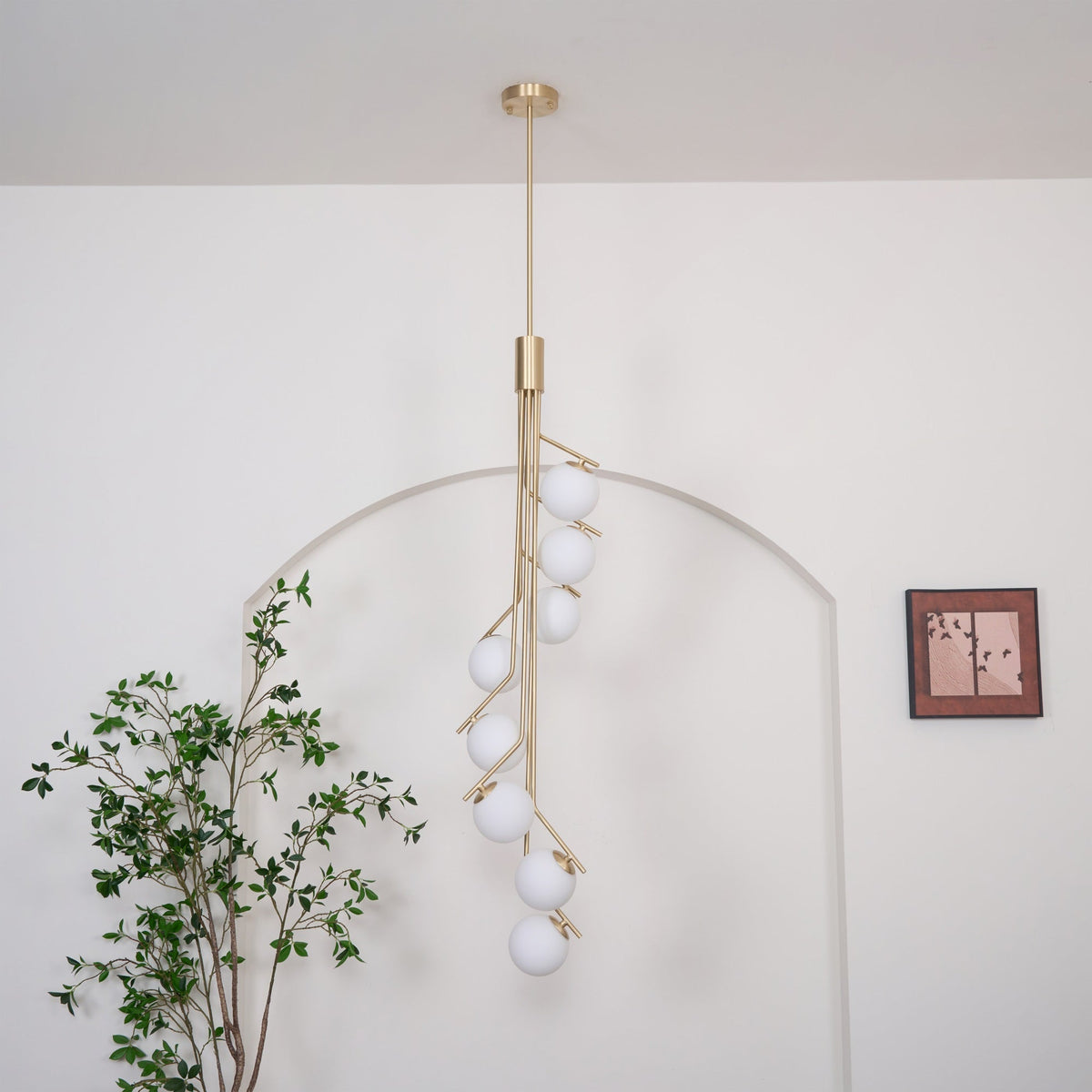 Solivine Kronleuchter Gold Ast Kugel LED