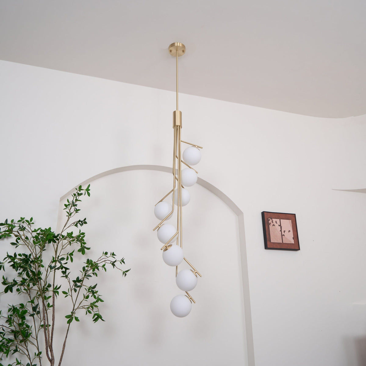 Solivine Kronleuchter Gold Ast Kugel LED